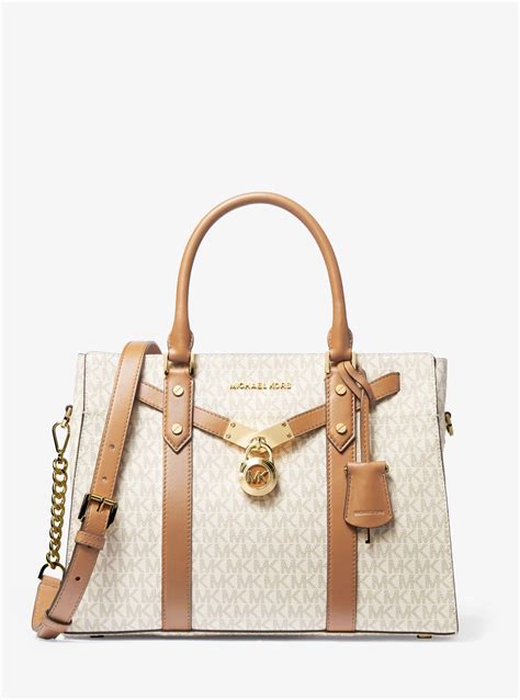 hamilton large logo satchel michael kors|michael kors nouveau hamilton satchel.